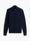 Blue Mock Turtleneck Zip-Thru Cardigan  Men