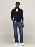Blue Mock Turtleneck Zip-Thru Cardigan  Men