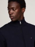 Blue Mock Turtleneck Zip-Thru Cardigan  Men