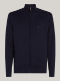 Blue Mock Turtleneck Zip-Thru Cardigan  Men