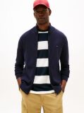 Blue Mock Turtleneck Zip-Thru Cardigan  Men