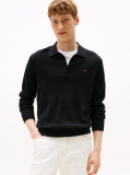 Black Polo Collar Jumper with Cashmere  Men