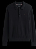 Black Polo Collar Jumper with Cashmere  Men