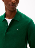 Green Polo Collar Jumper with Cashmere  Men