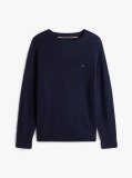 Blue Pure Lambswool Crew Neck Jumper  Men