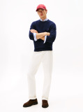 Blue Pure Lambswool Crew Neck Jumper  Men