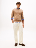 Brown Pure Lambswool Crew Neck Jumper  Men
