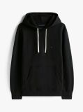 Μαύρο Hoody Από Fleece Με Κορδόνι  Άνδρες