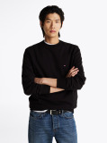Black Terry Crew Neck Sweatshirt  Men