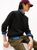 Black Terry Crew Neck Sweatshirt  Men