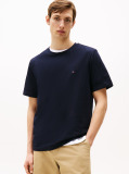 Blue Flag Embroidery Crew Neck T-Shirt  Men