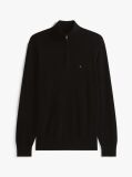 Black Half-Zip Mock Turtleneck Jumper  Men