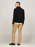 Black Half-Zip Mock Turtleneck Jumper  Men
