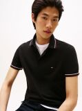 Black Tiped Slim Fit Polo Shirt  Men