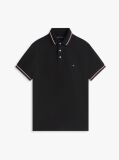 Black Tiped Slim Fit Polo Shirt  Men