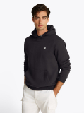 Black Contrast TH Monogram Embroidery Hoody  Men