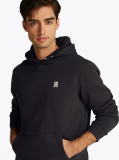 Black Contrast TH Monogram Embroidery Hoody  Men