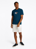Μπλε T-Shirt Με Λογότυπο Και Κανονική Λαιμόκοψη  Άνδρες