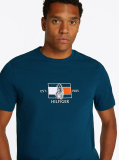 Μπλε T-Shirt Με Λογότυπο Και Κανονική Λαιμόκοψη  Άνδρες
