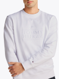 White Logo Embroidery Sweatshirt  Men
