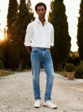Blue Harlem Regular Tapered Faded Jeans  Men