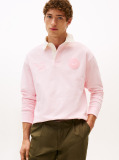 Pink Athleisure Crest Relaxed Rugby Shirt  Men