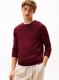 Red Fine Merino Wool Crew Neck Sweater  Men