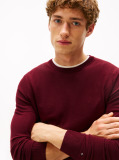 Red Fine Merino Wool Crew Neck Sweater  Men
