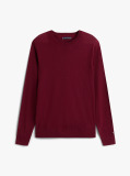 Red Fine Merino Wool Crew Neck Sweater  Men