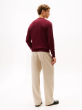 Red Fine Merino Wool Crew Neck Sweater  Men