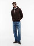 Brown Flag Embroidery Fleece Hoody  Men