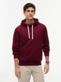 Κόκκινο Fleece Hoody Με Κεντητή Σημαία  Άνδρες