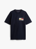 Blue Logo Print Jersey Crew Neck T-Shirt  Men