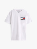 White Logo Print Jersey Crew Neck T-Shirt  Men