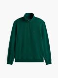 Green Ribbed French Terry Quarter-Zip Jumper  Men