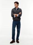 Grey Ribbed French Terry Quarter-Zip Jumper  Men