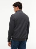 Grey Ribbed French Terry Quarter-Zip Jumper  Men