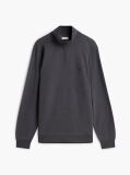 Grey Ribbed French Terry Quarter-Zip Jumper  Men