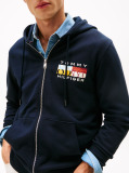 Blue TH Colour Flag Zip Through Hoodie  Men