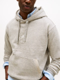 Grey Varsity Crest Relaxed Fleece Hoody  Men