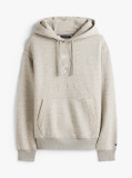 Grey Varsity Crest Relaxed Fleece Hoody  Men