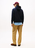 Blue Logo Embroidery Relaxed Drawstring Hoody  Men