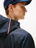 Blue Windbreaker Hooded Jacket  Men