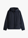 Blue Windbreaker Hooded Jacket  Men