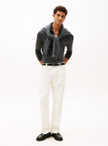 Grey Interlock Zip Long Sleeve Polo Shirt  Men