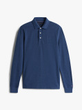Blue Long-Sleeve Tonal Monotype Regular Polo  Men