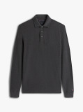 Grey Long-Sleeve Tonal Monotype Regular Polo  Men