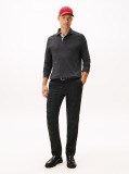 Grey Long-Sleeve Tonal Monotype Regular Polo  Men