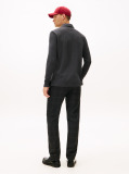 Grey Long-Sleeve Tonal Monotype Regular Polo  Men
