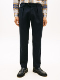 Blue Harlem Tapered Pleated Twill Trousers  Men